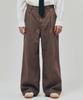 Lipeullaipeoki Eg8611 Defined Single-Pleat Wide Denim Non-Fade Brown