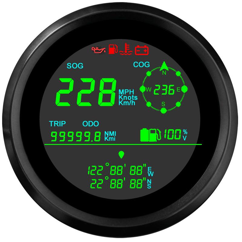 Velocímetro GPS Digital de 85mm, 0-299 km/h, nudos MPH, odómetro de viaje, medidor de nivel de combustible COG, voltímetro para barco, camión, motocicleta