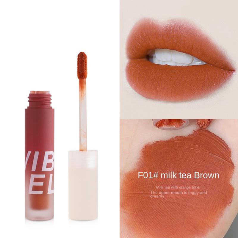VIBELY Fumo Leggero Opaco Velluto Opaco Lip Slush Impermeabile Lunga Durata Lucidalabbra Bianco