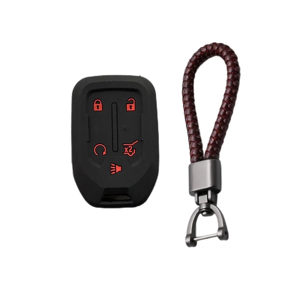 5 Buttons Silicone Car Key Case Skin Protector Cover for Chevrolet Tahoe Silverado Suburban GMC Terrain Acadia YUKON XL Sierra