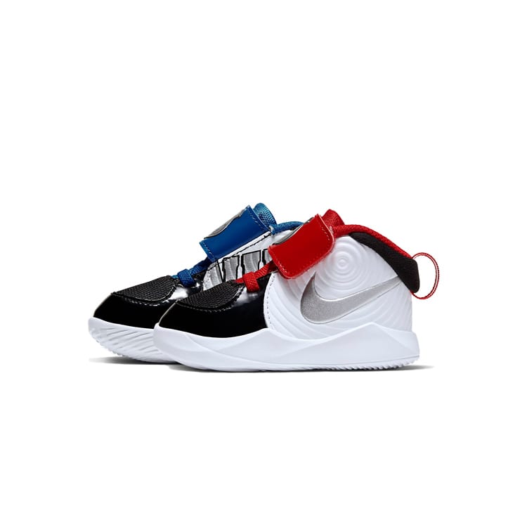 Nike Team Hustle D 9 Auto Mid Top Basketball Shoes Black White Infant And Toddler CK0617-001