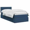 Storage Bed with Mattress Blue 90 X 200 Cm Velvet