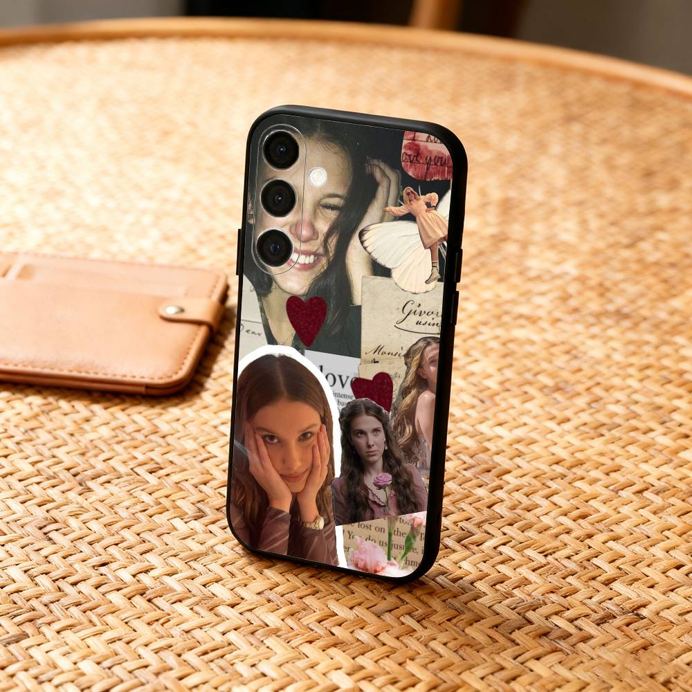 Singer MMB M-Millie Bobby B-Brown Phone Case For Samsung A73,72,71,A52,51,40,41,A22,A32,31,A13, Soft Black Shell