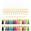 120-Piece Acrylic Keychain Set with Tassels and Small Spike Pendants, Transparent Round Blanks