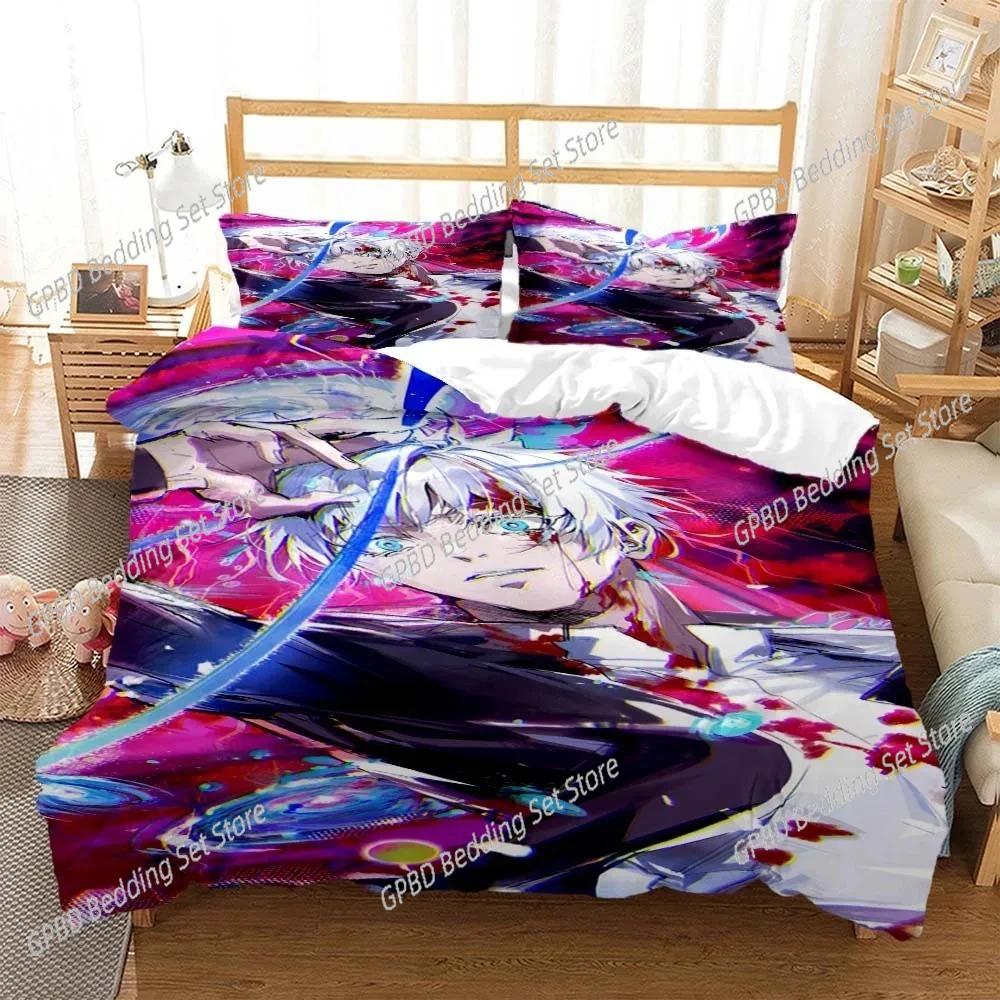 Anime Jujutsu Kaisen Gojo Satoru 3D Bedding Set Duvet Cover Pillowcases Single Twin Full Queen King  Home Decor Quilt Boys Gift