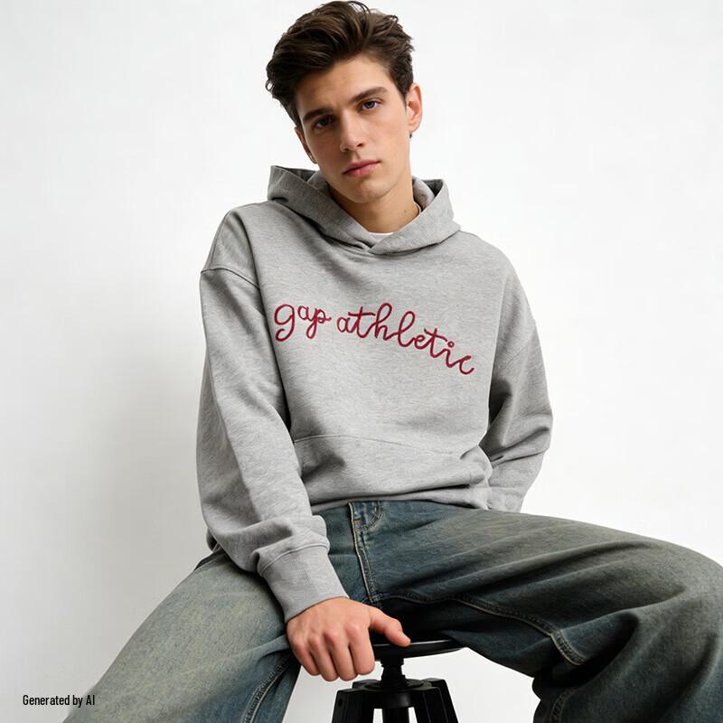 Gap Unisex Logo Embroidered Loopback Hoodie
