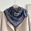 71 meters white chain cotton and linen small square scarf silk scarf women's spring and autumn winter scarf scarf high-end scarf