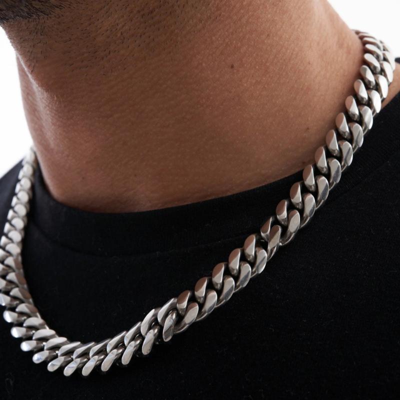 1pc Gentle Stainless Steel Chain Necklace Unisex Hip Hop Neck Chain Necklaces Strong Strong Strong Strong Strong