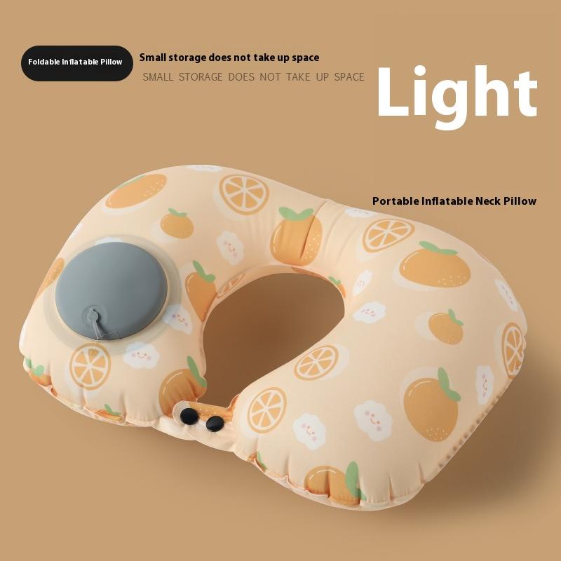Press On Inflatable Pillow To Relax Neck Travel U-Shaped Pillow Foldable And Portable With Leak Proof Device Ordinary U-Shaped