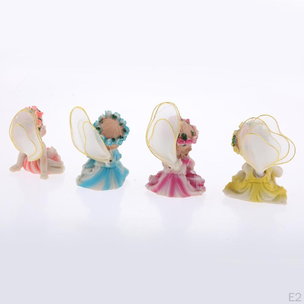4 Pcs Resin Garden Ornaments Miniature Fairy Table Decoration