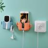 1Pcs Punch-Free Mobile Phone Holder Wall Mount Stand Remote Control Organizer Storage Box Charging Bedside Container Rack Gift