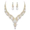 Bridal Fashion Necklace Earrings Crystal Banquet Jewelry Set