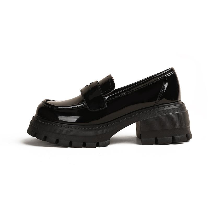 Platform Women's Shoes Muffin Simple Single Shoe Style Student Small Leather Shoes Women