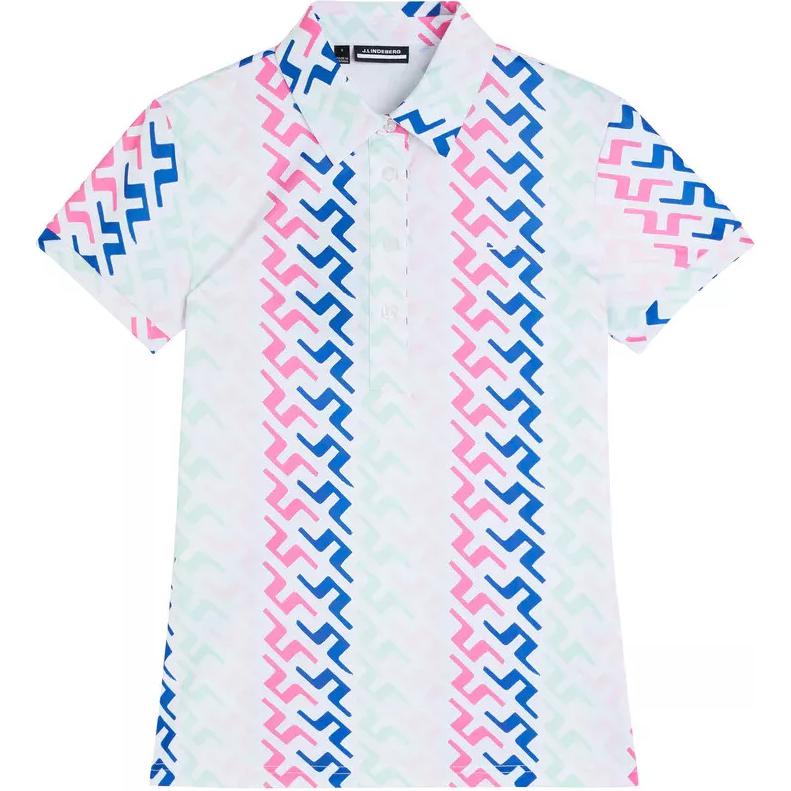 J.LINDEBERG All Over Logo Polo Shirt Women Tops Pink GWJT08476-S190
