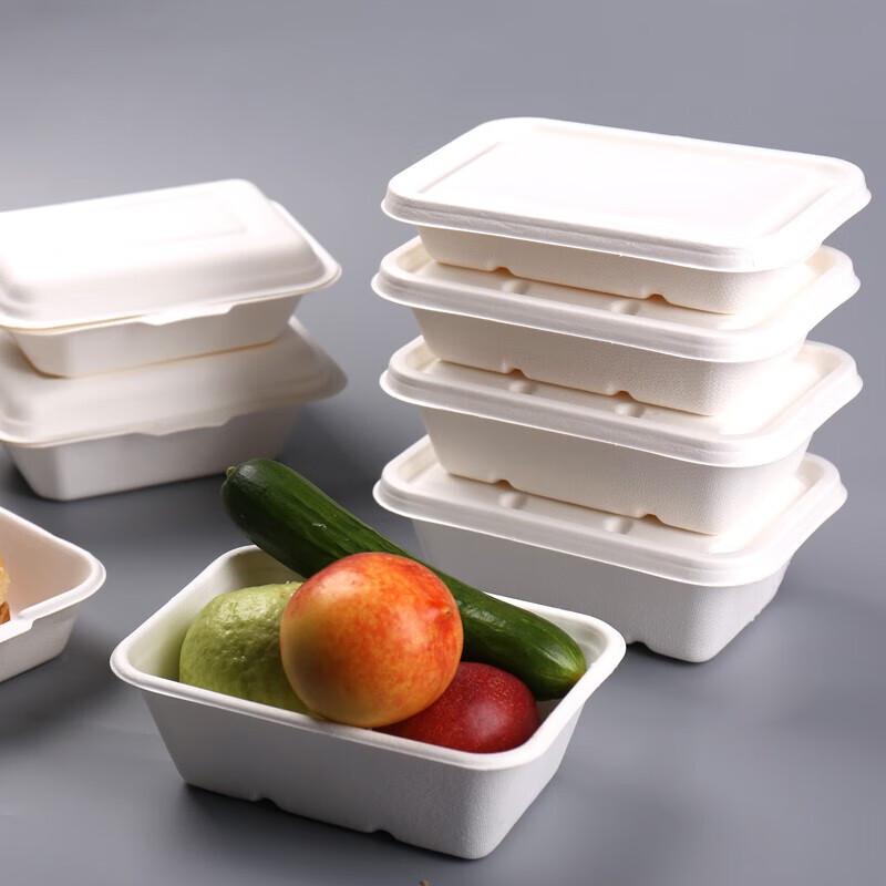 Biologisch abbaubare rechteckige Lunchboxen 600ml