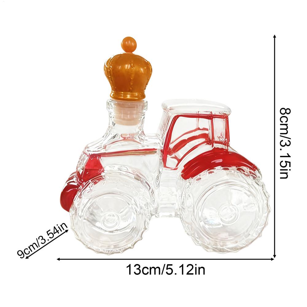 Decanters for Alcohol 300ml Glass Tractor Container Empty Car Whiskey Decanter Tequila Bottle for Wine Vodka Brandy Home Office