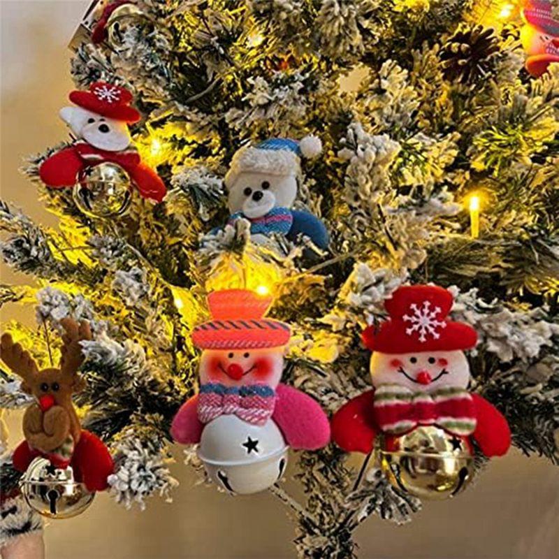 AEE4-Christmas Ornaments Bells Decorations, Christmas Tree Hanging-Ornaments For Xmas Door Home Party Supplies