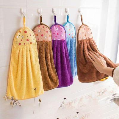 Absorbent Coral Fleece Hand Towel for Kids, Quick-Drying and Thick, Ideal for Kitchen and Bathroom.