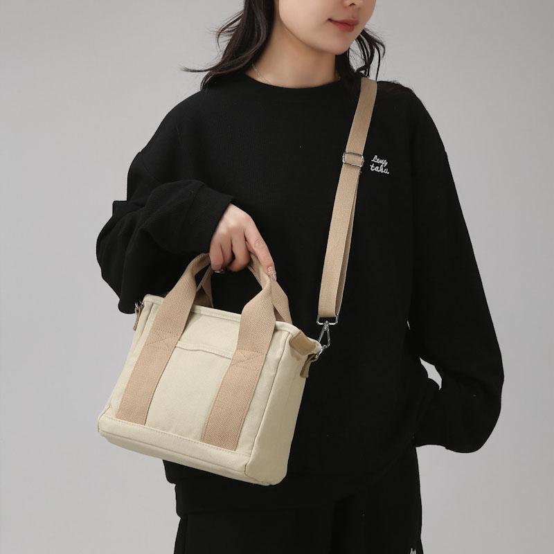 Canvas Multi-compartment Handbag Women's Shoulder Crossbody Bag