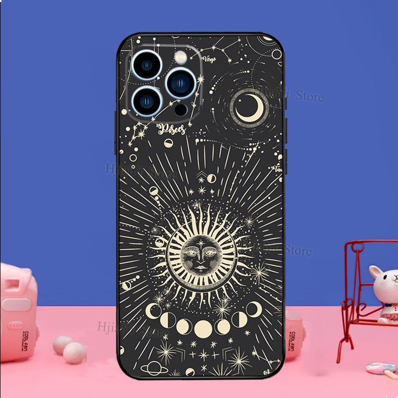 Witches Moon Witchy Mystery Totem Case For iPhone 16 15 13 11 12 14 Pro Max XS XR X Plus 13 mini Soft Cover Fundas Capa Shell