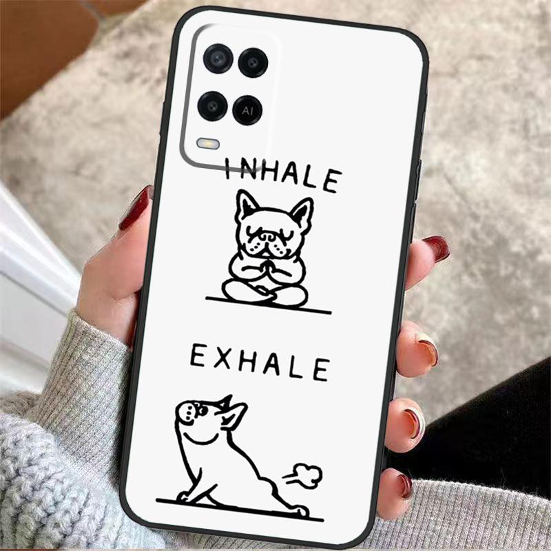 Funny french bulldog Case For OPPO A17 A57 A96 A76 A16 A18 A58 A78 A98 A74 A94 A5 A9 A52 A72 A15 A93 A53 A54 S