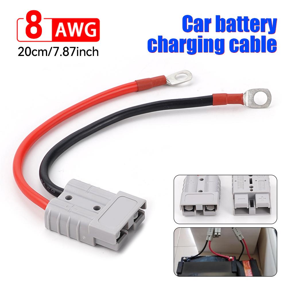 HulitTop Doppelpol 50A 600V Hochstromstecker mit 8AWG M8 Silikonkabel Elektro-Gabelstaplerstecker Schnellladeanschluss