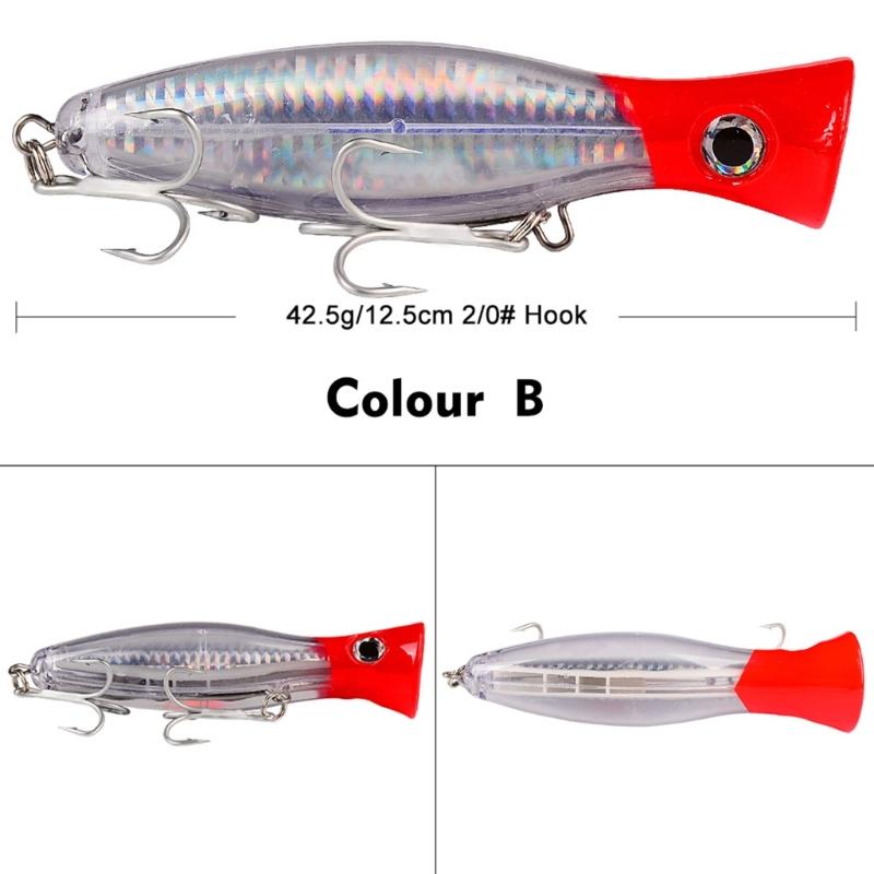 Topwater Trolling Artificial Hard Baits Crankbait Big Popper Fishing Lures Baits with Hook for Trout Fishing Tackle