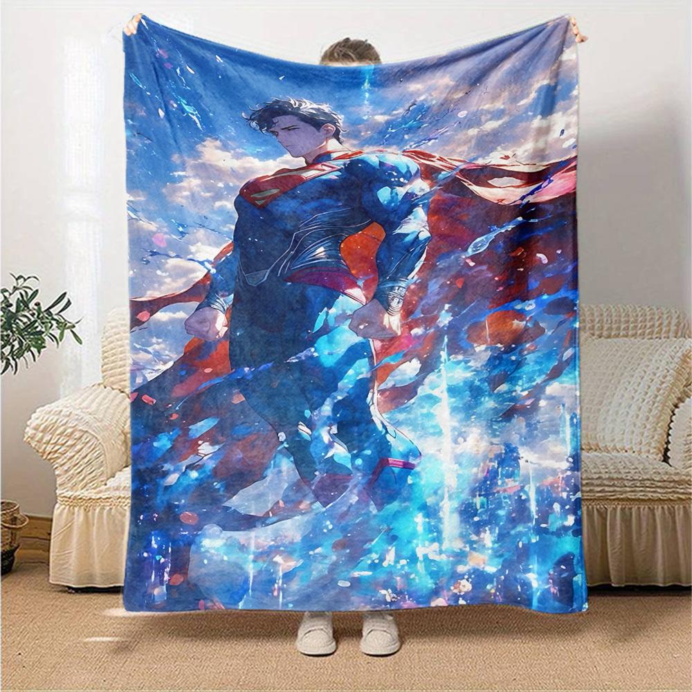 1pc Superman Superhero Flannel Blanket Soft Warm Throw for Home, Office, Travel, All-Season Cozy Bedding GiftL1277