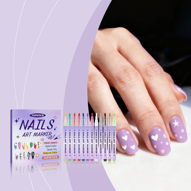 1/12Pc 3D Effect Nail Art Graffiti Pen Nail Tools DIY Colorful Nail Art Graffiti Pen Nail DIY Quick-drying Dot Flowers Liner Pen