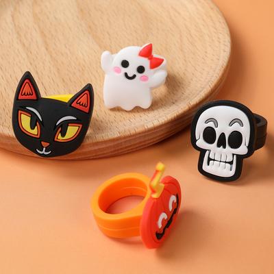 Halloween Silicone Rings Happy Halloween Party Decors Pumpkin Skull Birthday Party Decor Kids Favors Home Party Supplies