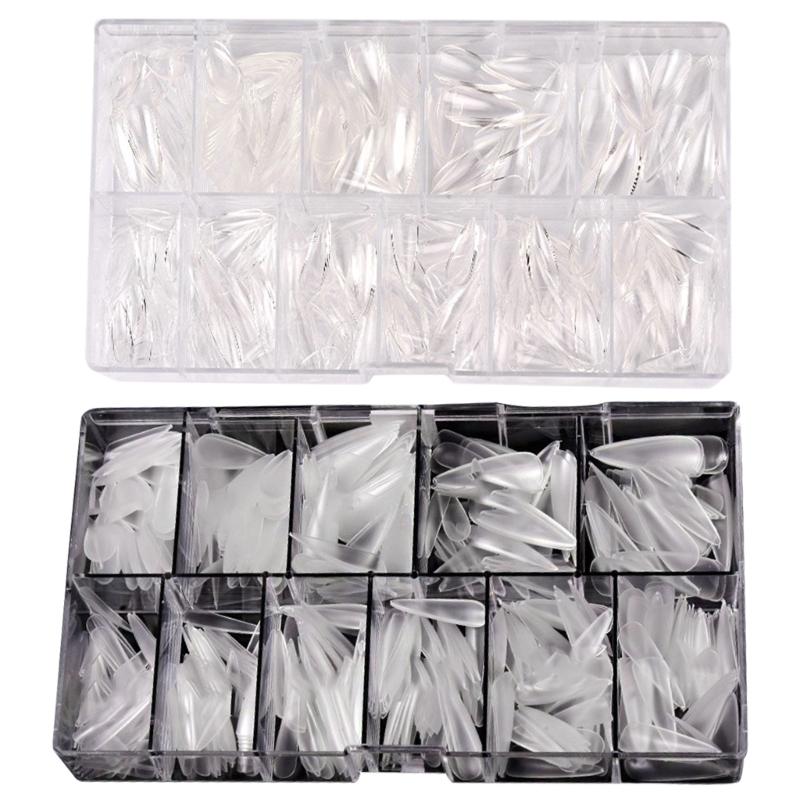 500pc False Nail Extension Tips Artificial Fake Nails Clear Full Cover Nail Tips