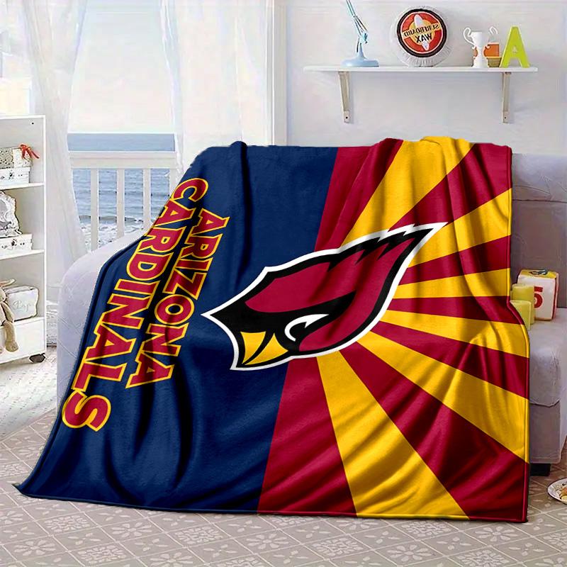 Arizona Cardinals Logo Portable Blanket/Soft Blanket Bedding Blanket Suitable for Travel Camping Living Rooms Offices Sofas Fan Gifts
