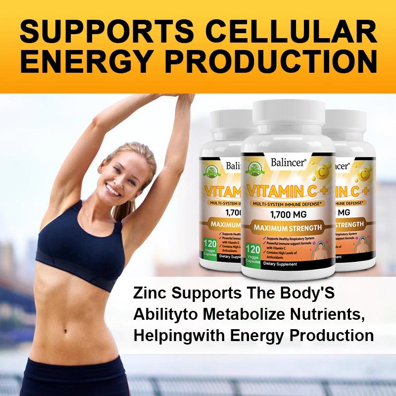 Vitamin C D3 Dietary Supplement, With Zinc, Ginger Root, 120 Capsules Per Bottle