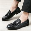 Luxury Brand Designer New Britain Tassels Dress Leather Shoes for Men Casual  All Match Classic Loafers Wedding Formal Footwear