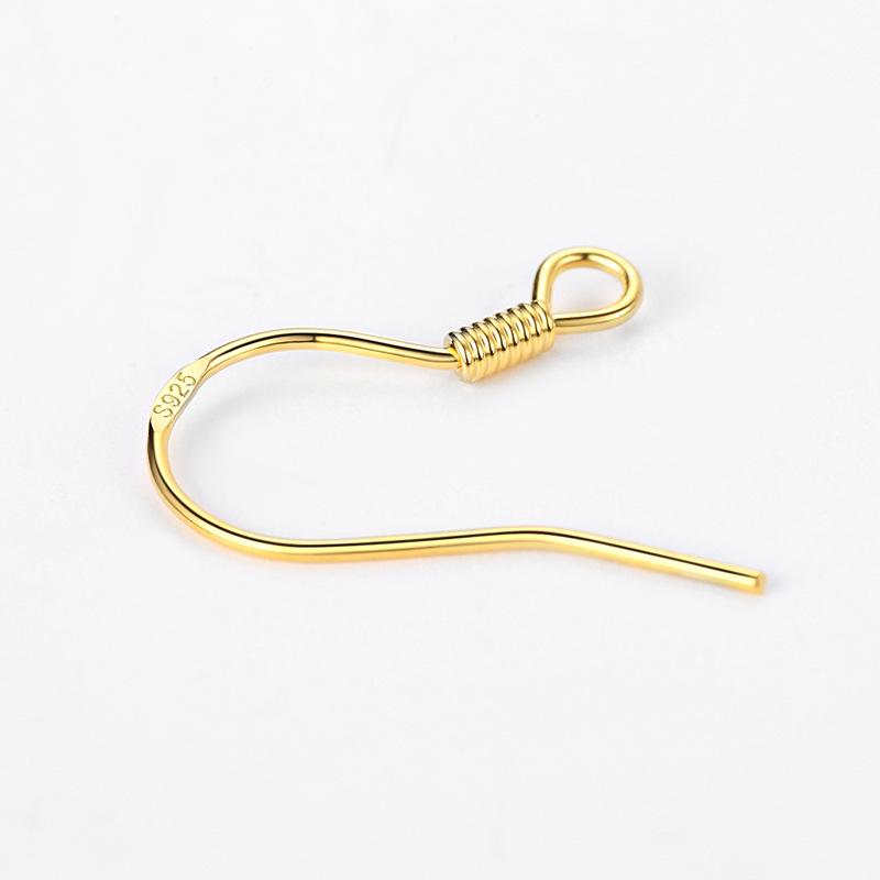 Gold-Plated S925 Sterling Silver U-Shaped Earrings with Bead Ear Hooks