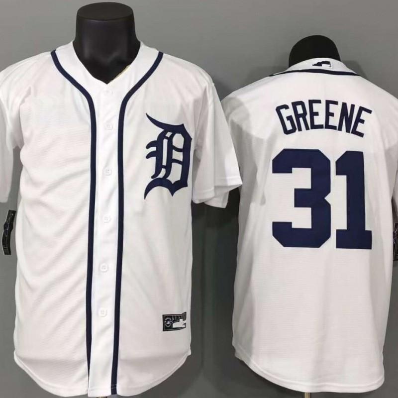 Camiseta de aficionado bordada para hombre de los Detroit Tigers 29 Greene Camisa de uniforme de béisbol