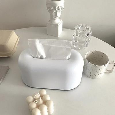 Caja de Pañuelos de Plástico Blanco Ins Organizador de Mesa Caja de Almacenamiento para Cocina Dormitorio Cajón de Sala de Estar Caja de Pañuelos de Papel Removible para Oficina