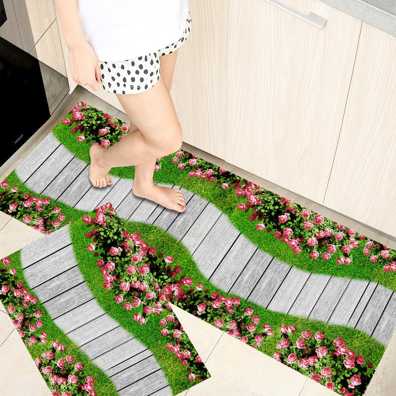 Kitchen Rugs Print Non-Slip Thick Cushioned Kitchen Mat Comfort Standing Mat for Kitchen