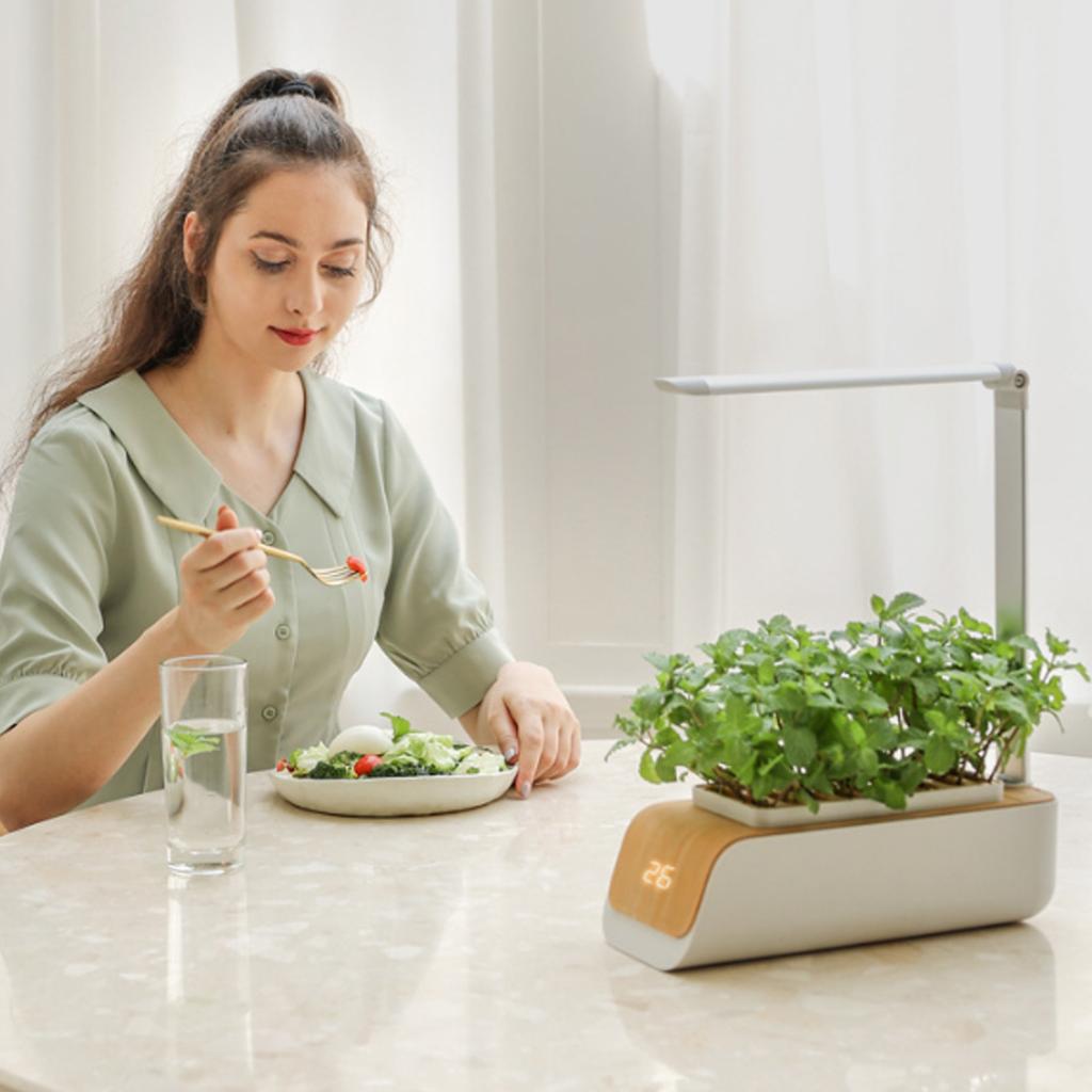 Intelligent Indoor Hydroponic Gardening System With Adjustable LED Grow Light For Vegetables Herbs Soil And Water Plant