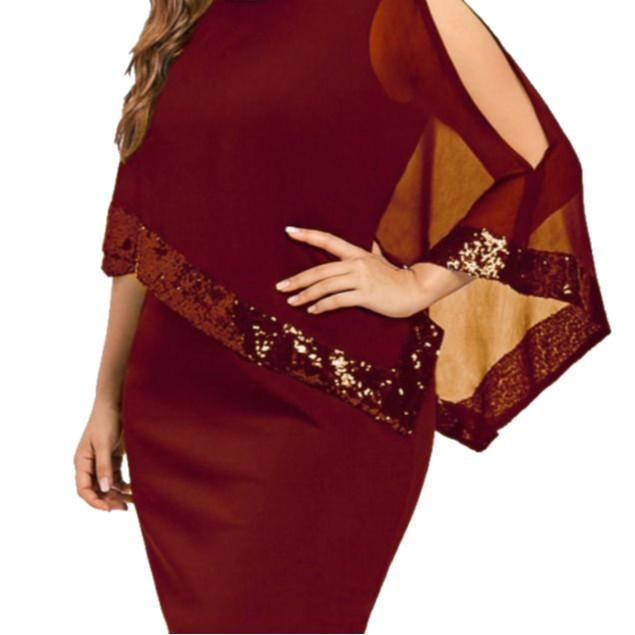 2024 Irregular Sequin Patchwork Plus Size Women's Dress - 8 Colors & Sizes Available