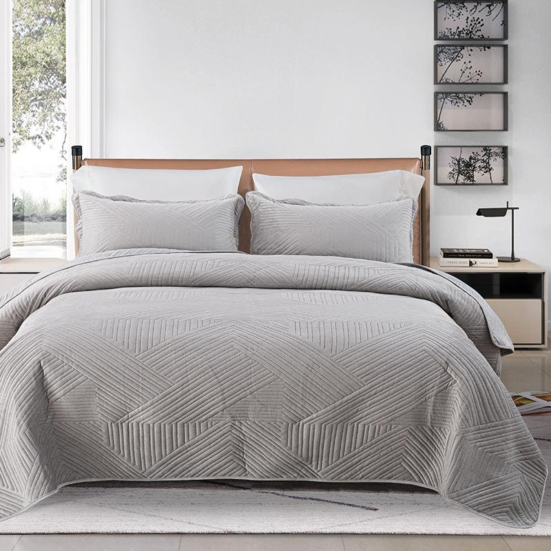 Funda de cama de algodón laminado con terciopelo de cristal, acolchada, estilo europeo, para el hogar