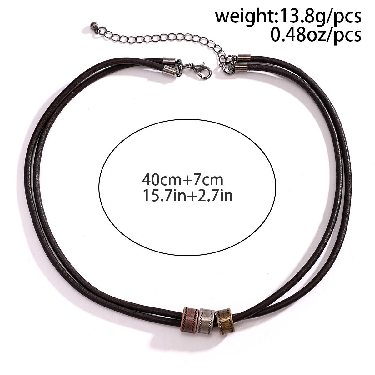 

Hip-Hop Personality Leather Round Bracelet for Men, Simple Fashionable High-End Vintage Knot Bracelet for Men Gun Black 06059