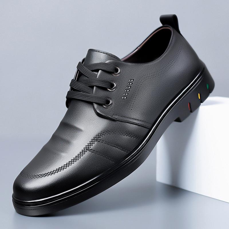 

Мода 2025 Весна Лето Лоферы Большого Размера для Мужчин Однотонные Модные Повседневные Кожаные Туфли Мужские Кружевные Дышащие Туфли для Платья Мужские 38