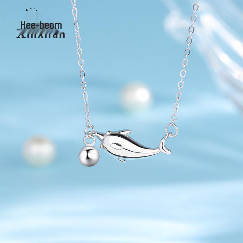 

Подвеска-дельфин из стерлингового серебра 925 пробы, Женская цепочка для ключицы, Корейская мода, Нишевый дизайн 925 Silver платиновый