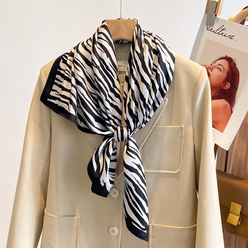 90*90cm Luxury Brand Silk Square Scarf Hijab Women Bandana Soft Scarves Neckerchief Ladies Hair Shawl Wrap Headband