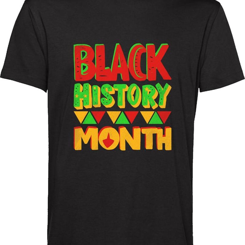 

Black History Month T Shirt African American Awareness Top 5XL різнокольоровий