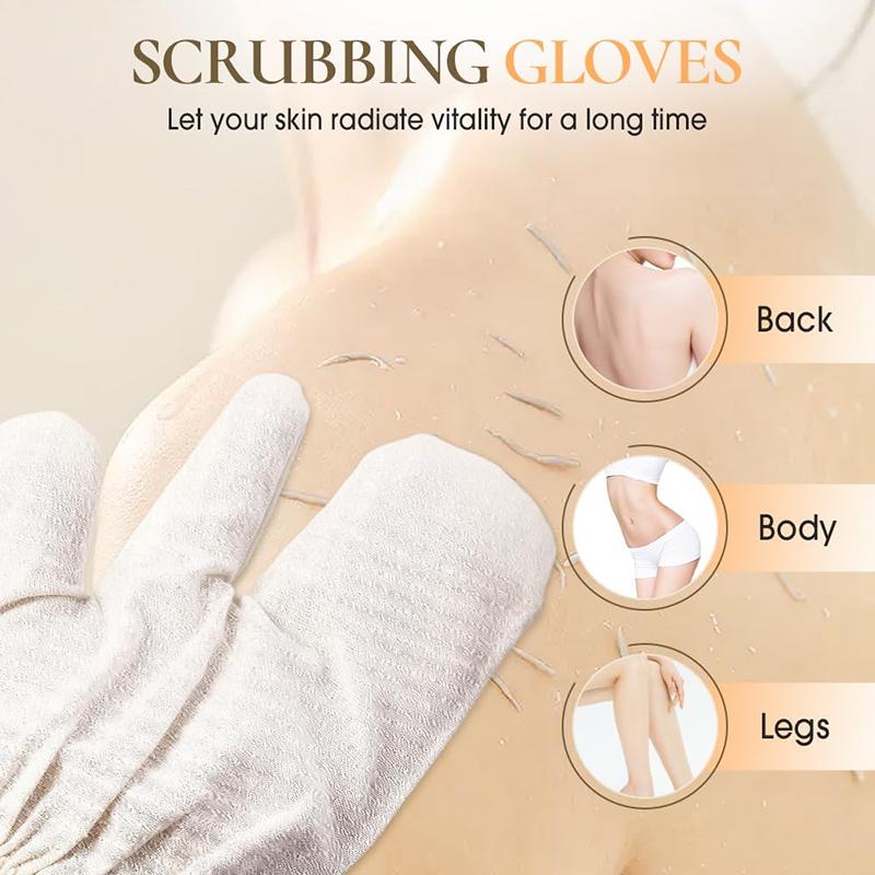 Exfoliating Raw Silk Gloves for Bath and Massage, 1/2pcs Cosmetic Mitten for Dry Skin