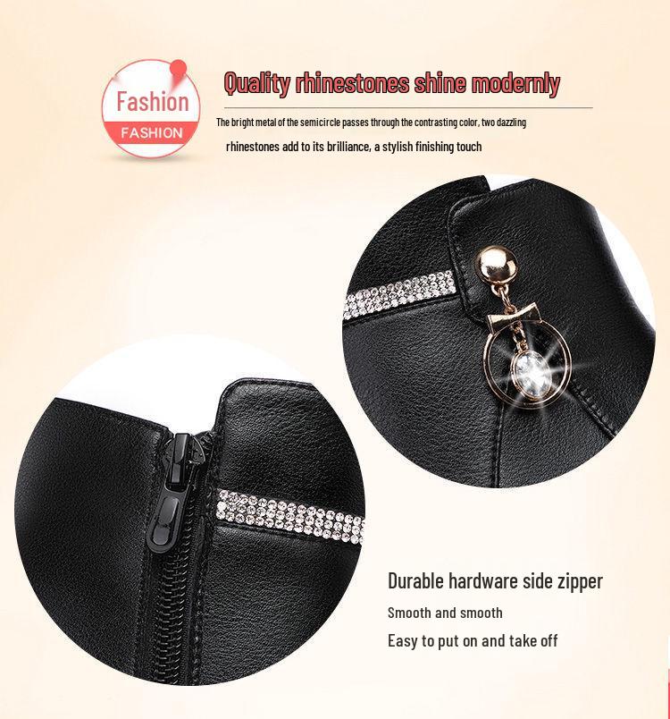 Damen Herbst/Winter Stiletto Stiefeletten - Hohe Absätze, Bequeme Passform, Mit Samt gefüttert, Dicke Sohle.