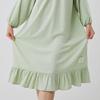 Carried Rayon Ruffle One-piece Pajamas (2 COLORS)