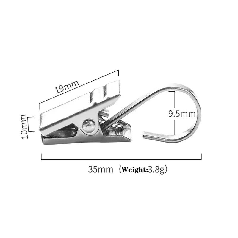 20pcs Stainless Steel Curtain Clips with Hook Sturdy and Durable Window Curtain Hook Clips Home Window Curtain Decor Accessories